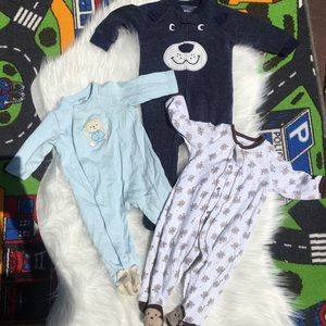 BUNDLE of 3 onesies footsie pajamas one piece